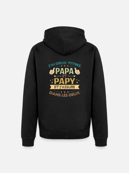 Papa et papy - Veste à capuche bio Premium Unisexe - noir