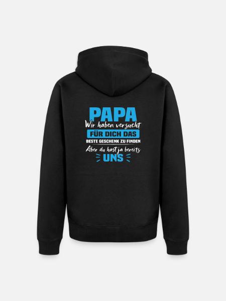 Papa bestes Geschenk - Veste à capuche bio Premium Unisexe - noir