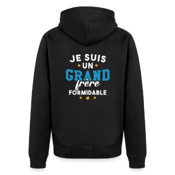 Je suis un Grand frère formidable - Veste à capuche bio Premium Unisexe - noir - Dos - Nico (187cm)
