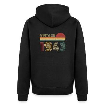 Millésime 1943 - Veste à capuche bio Premium Unisexe - noir - Dos - Nico (187cm)