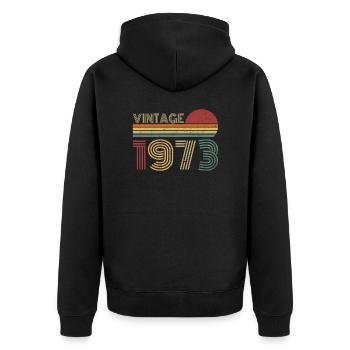 Millésime 1973 - Veste à capuche bio Premium Unisexe - noir - Dos - Nico (187cm)