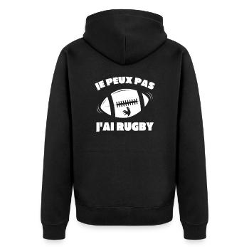 Je Peux Pas J'ai Rugby - Veste à capuche bio Premium Unisexe - noir - Dos - Nico (187cm)