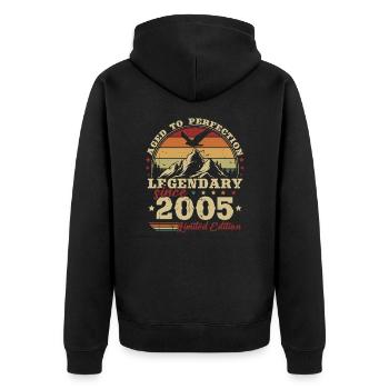 Légendaire 2005 Vintage Cadeau D’anniversaire - Veste à capuche bio Premium Unisexe - noir - Dos - Nico (187cm)