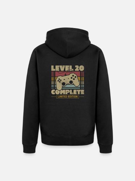 Level 20 completed - Unisex Premium Organic Zip Hoodie - black