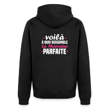 Voilà à quoi ressemble la marraine parfaite - Veste à capuche bio Premium Unisexe - noir - Dos - Nico (187cm)