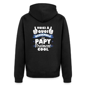 Voici à quoi ressemble un papy vraiment cool - Veste à capuche bio Premium Unisexe - noir - Dos - Nico (187cm)