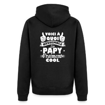Voici à quoi ressemble un papy vraiment cool - Veste à capuche bio Premium Unisexe - noir - Dos - Nico (187cm)