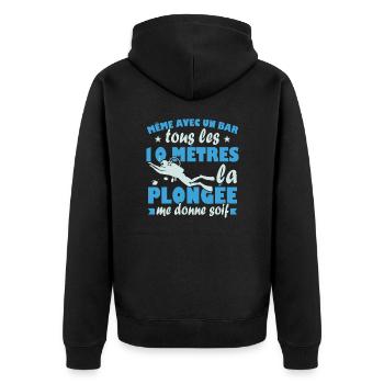 La plongée me donne soif Humour Cadeau - Veste à capuche bio Premium Unisexe - noir - Dos - Nico (187cm)