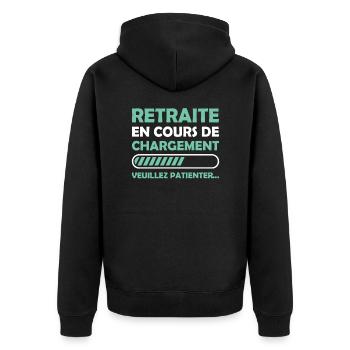 Retraite en cours de chargement - Veste à capuche bio Premium Unisexe - noir - Dos - Nico (187cm)
