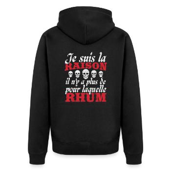 Cadeau Humour Pirates Rhum - Veste à capuche bio Premium Unisexe - noir - Dos - Nico (187cm)