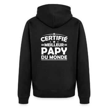 Certifié Meilleur Papy du Monde - Veste à capuche bio Premium Unisexe - noir - Dos - Nico (187cm)