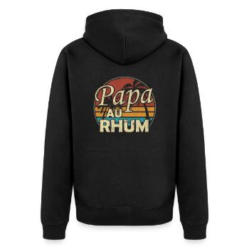 Papa Au Rhum Apéro Fête Des Pères - Veste à capuche bio Premium Unisexe - noir - Dos - Nico (187cm)