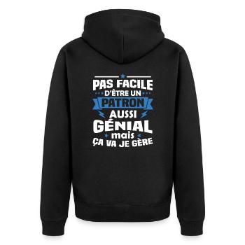 Un patron aussi génial mais ça va je gère - Veste à capuche bio Premium Unisexe - noir - Dos - Nico (187cm)