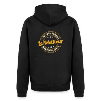 Le meilleur beau-père du monde - Veste à capuche bio Premium Unisexe - noir - Dos - Nico (187cm)