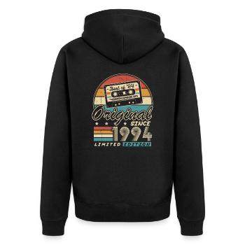 Original depuis 1994 Vintage cadeau d’anniversaire - Veste à capuche bio Premium Unisexe - noir - Dos - Nico (187cm)