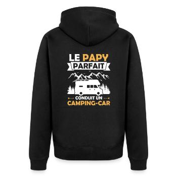 Le papy parfait conduit un camping car - Veste à capuche bio Premium Unisexe - noir - Dos - Nico (187cm)