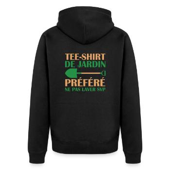 Tee Shirt De Jardin Préféré Ne Pas Laver Svp - Veste à capuche bio Premium Unisexe - noir - Dos - Nico (187cm)