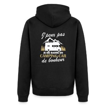 Je me barre en camping-car Humour Cadeau - Veste à capuche bio Premium Unisexe - noir - Dos - Nico (187cm)