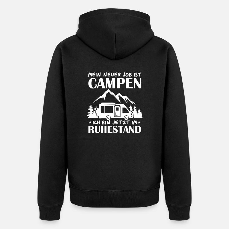Renter Camping Geschenk - Unisex Premium Bio Zip Hoodie - Schwarz