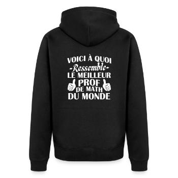 Voici à quoi ressemble le meilleur prof de math - Veste à capuche bio Premium Unisexe - noir - Dos - Nico (187cm)