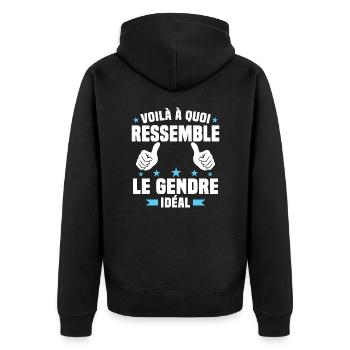 Voilà à quoi ressemble le gendre idéal - Veste à capuche bio Premium Unisexe - noir - Dos - Nico (187cm)