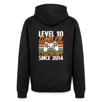 Level 10 Complete 2014, Birthday Gift - Unisex Premium Organic Zip Hoodie - black - Back - Nico (187cm)