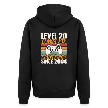 Level 20 Complete 2004 Birthday Gift - Unisex Premium Organic Zip Hoodie - black - Back - Nico (187cm)