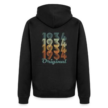 Original 1934 Vintage Cadeau Anniversaire - Veste à capuche bio Premium Unisexe - noir - Dos - Nico (187cm)