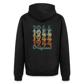 Original 1944 Vintage Cadeau Anniversaire - Veste à capuche bio Premium Unisexe - noir - Dos - Nico (187cm)