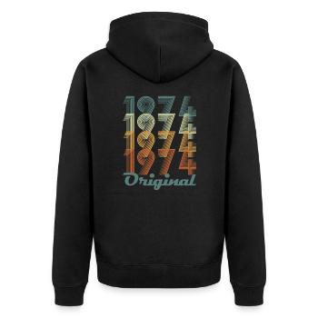 Original 1974 Vintage Cadeau Anniversaire - Veste à capuche bio Premium Unisexe - noir - Dos - Nico (187cm)