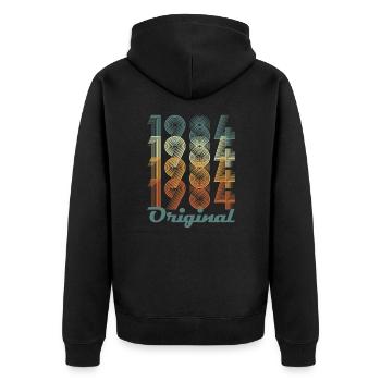Original 1984 Vintage Cadeau Anniversaire - Veste à capuche bio Premium Unisexe - noir - Dos - Nico (187cm)
