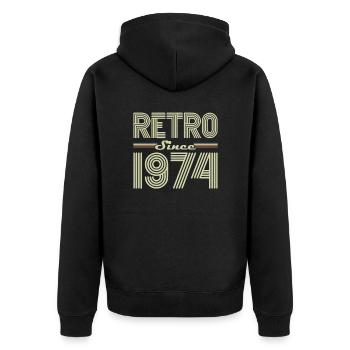 Rétro Depuis 1974 Vintage Cadeau d Anniversaire - Veste à capuche bio Premium Unisexe - noir - Dos - Nico (187cm)