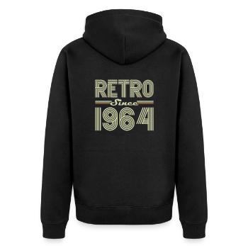 Rétro Depuis 1964 Vintage Cadeau d Anniversaire - Veste à capuche bio Premium Unisexe - noir - Dos - Nico (187cm)