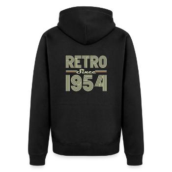 Rétro Depuis 1954 Vintage Cadeau d Anniversaire - Veste à capuche bio Premium Unisexe - noir - Dos - Nico (187cm)