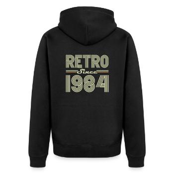 Rétro Depuis 1984 Vintage Cadeau d Anniversaire - Veste à capuche bio Premium Unisexe - noir - Dos - Nico (187cm)