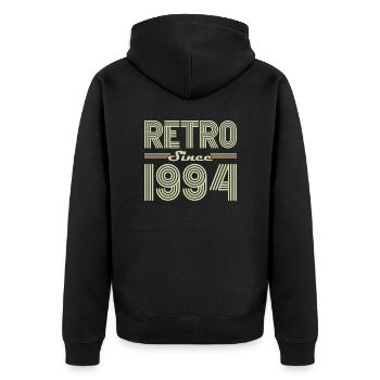 Rétro Depuis 1994 Vintage Cadeau d Anniversaire - Veste à capuche bio Premium Unisexe - noir - Dos - Nico (187cm)