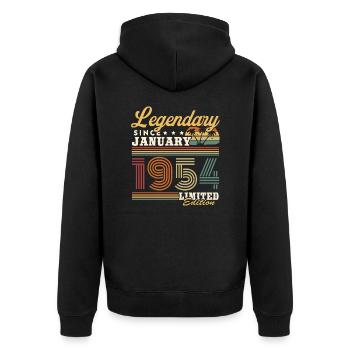 Légendaire depuis Janvier 1954 Vintage Cadeau - Veste à capuche bio Premium Unisexe - noir - Dos - Nico (187cm)