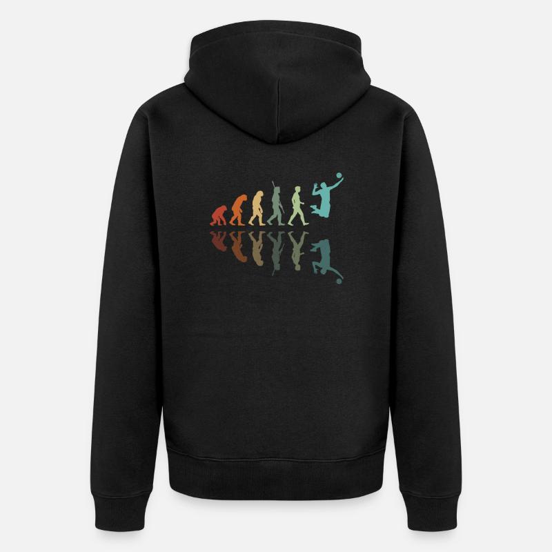Volleyball Evolution - Unisex Premium Bio Zip Hoodie - Schwarz