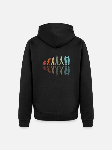 Evolution of Surfing - Unisex Premium Organic Zip Hoodie - black