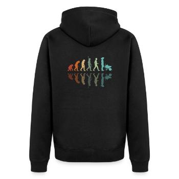 Gärtner Entwicklung - Unisex Premium Bio Zip Hoodie - Schwarz - Hinten - Nico (187cm)