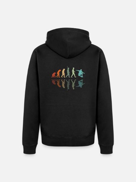 Skater-Evolution - Unisex Premium Bio Zip Hoodie - Schwarz