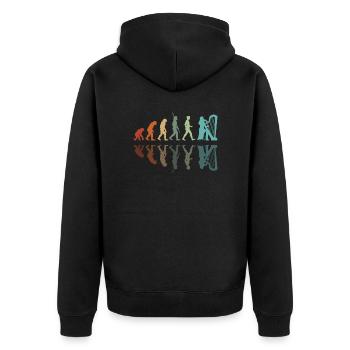 Entwicklung des Harfenspielers - Unisex Premium Bio Zip Hoodie - Schwarz - Hinten - Nico (187cm)