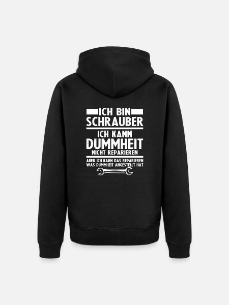 Ich bin schrauber - Unisex Premium Bio Zip Hoodie - Schwarz