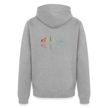 Développement de kayaks - Veste à capuche bio Premium Unisexe - gris chiné - Dos - Nico (187cm)