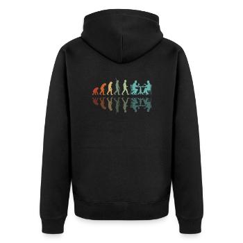 Schach Entwicklung - Unisex Premium Bio Zip Hoodie - Schwarz - Hinten - Nico (187cm)