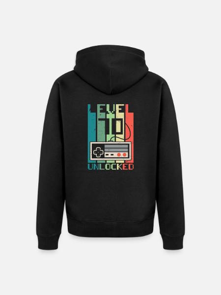 Level 70 Unlocked - Unisex Premium Organic Zip Hoodie - black