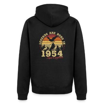 Vintage 1954 Vintage cadeau anniversaire rétro - Veste à capuche bio Premium Unisexe - noir - Dos - Nico (187cm)