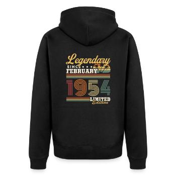 Légendaire depuis Février 1954 Vintage Cadeau - Veste à capuche bio Premium Unisexe - noir - Dos - Nico (187cm)
