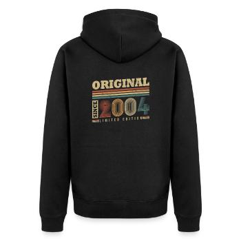 Original depuis 2004 Vintage cadeau d’anniversaire - Veste à capuche bio Premium Unisexe - noir - Dos - Nico (187cm)