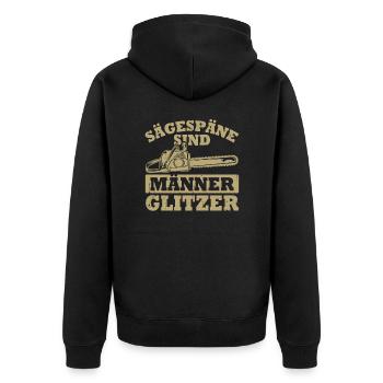 Sawdust is men's glitter - Unisex Premium Organic Zip Hoodie - black - Back - Nico (187cm)